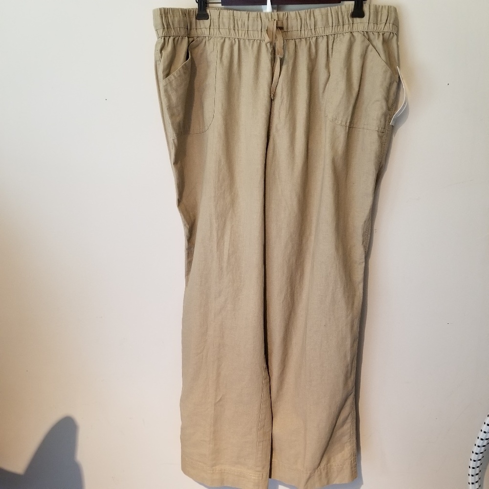 Bay Studio Tan Draw String Plus Size Pants.